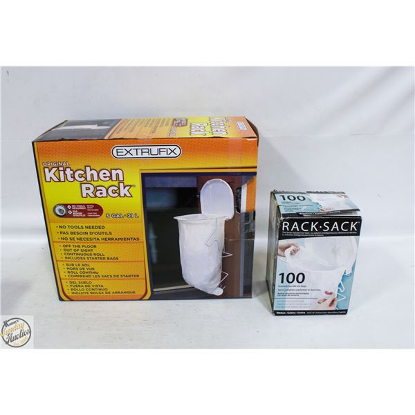 FLAT WITH "ORIGINAL KITCHEN RACK" & BOX OF