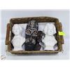 Image 1 : BASKET WITH 2 BUSTS (MOZART AND BEETHOVEN),