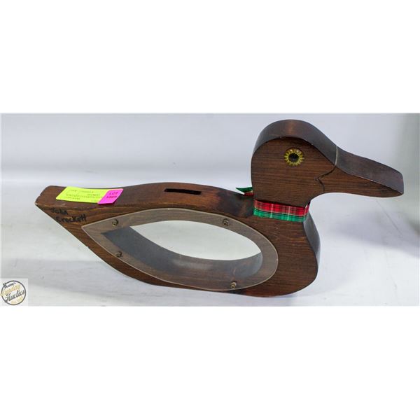 VINTAGE CLEAR FACED RABBIT COIN BANK