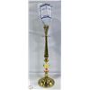 Image 1 : 36" TALL BRASS CANDLE HOLDER/HURRICANE GLASS SHADE