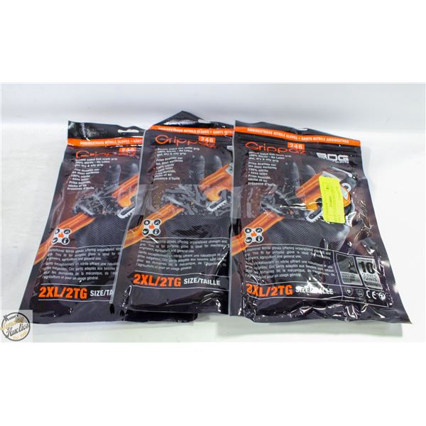 3PKS OF 10 GLOVES BDG GRIPPAZ NITRILE