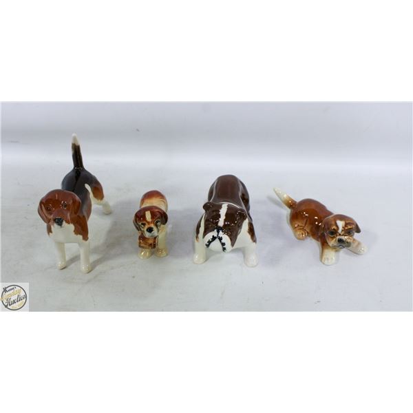 3 BESWICK DOG FIGURES + 1 GOEBEL