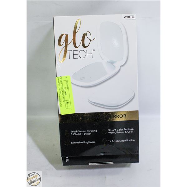 NEW GLO TECH LED COMPACT MIRROR W/ 1X & 10X