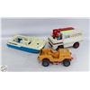 Image 1 : 3 VINTAGE FISHER PRICE VEHICLES - BOAT,