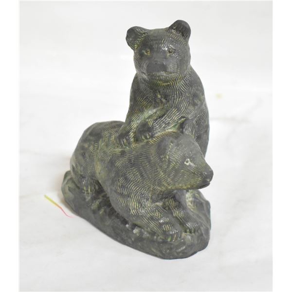 GENUINE SOAPSTONE WOLF SCULPTURE H-4"