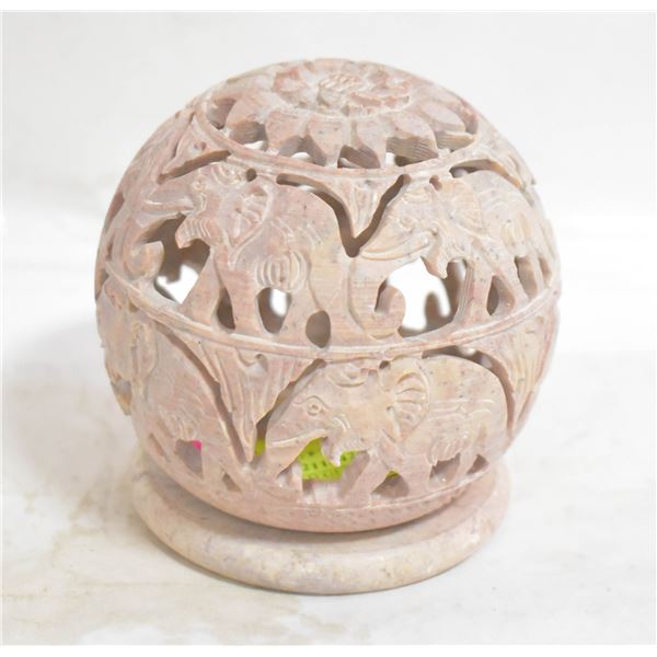 HAND CARVED GENUINE SOAPSTONE ELEPHANT