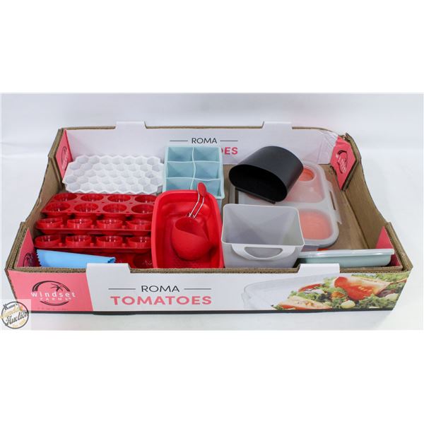 FLAT WITH KITCHEN SILICONE ITEMS, COLLAPSIBLE