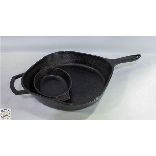 BOX WITH CAST IRON SKILLET & CAST IRON BAKING