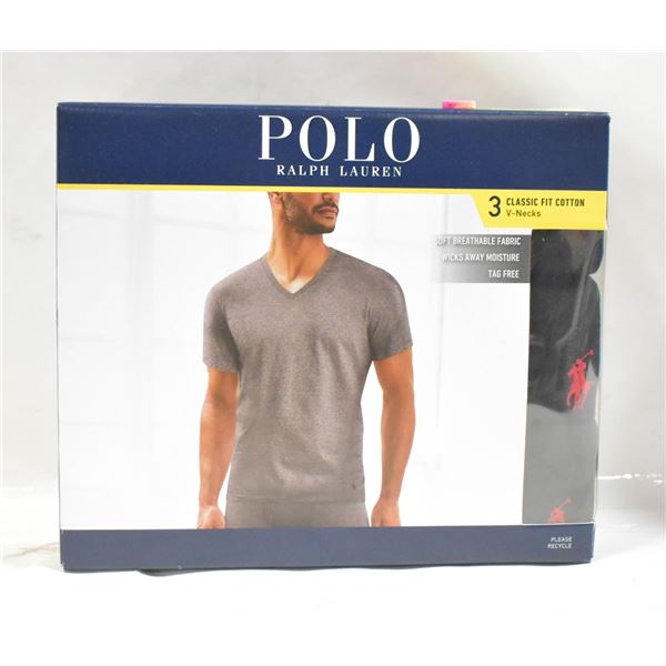 UNCLAIMED FREIGHT: RALPH LAUREN POLO V-NECK SZ S
