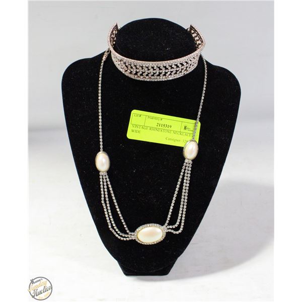 VINTAGE RHINESTONE NECKLACE & WIDE
