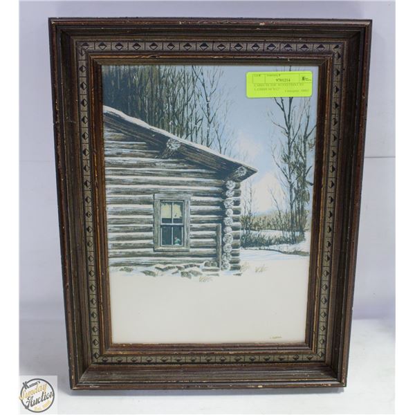 CABIN IN THE WOOD PRINT BY L.GIBBS 16"X12"