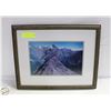 Image 1 : FRAMED MOUNTAIN PHOTOGRAPH AERIAL VIEW OF MACKINNO
