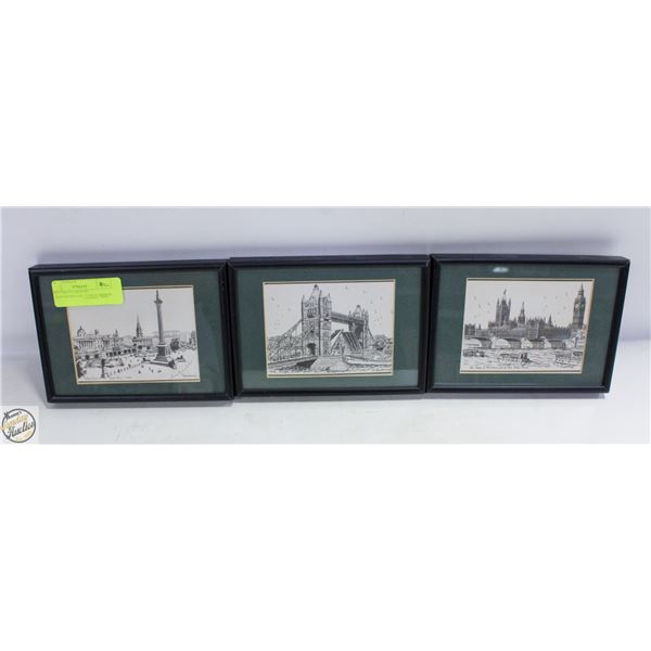 3 PEN INK ETCHING BT N.WANSBOROUGH - TOWER BRIDGE,