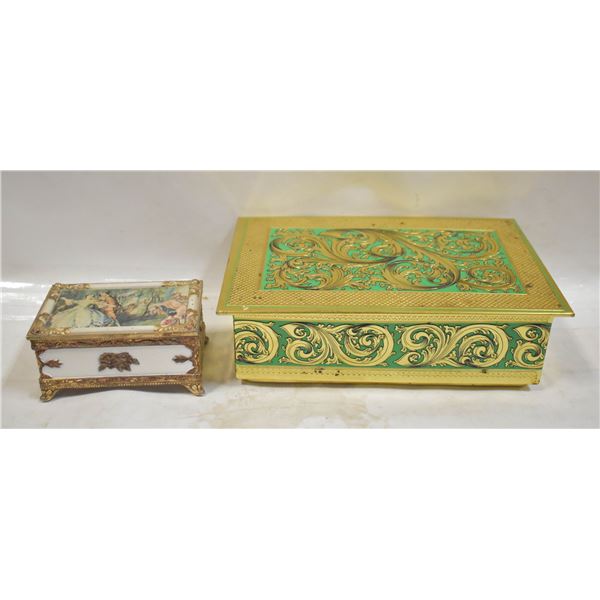 PAIR OF VINTAGE/ANTIQUE TRINKET BOXES