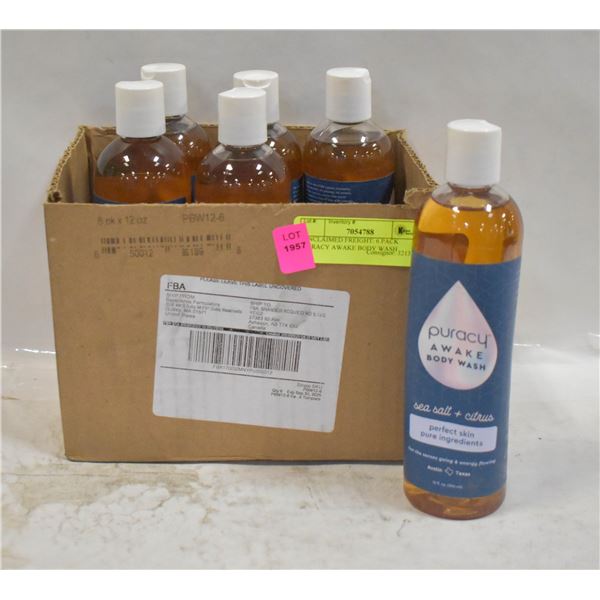 UNCLAIMED FREIGHT: 6 PACK PURACY AWAKE BODY WASH