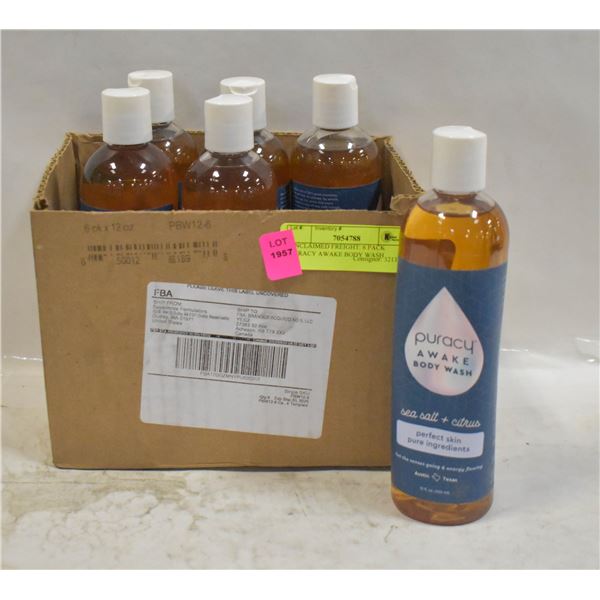 UNCLAIMED FREIGHT: 6 PACK PURACY AWAKE BODY WASH