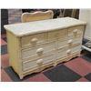 Image 1 : WICKER 7 DRAWER DRESSER/MIRROR- 56" X 30" X 22"