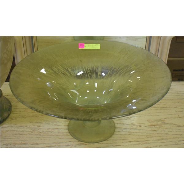 BLOWN GLASS 16" PLATTER HEAVY