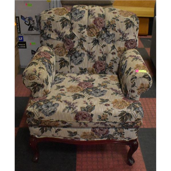 INSURANCE CLAIM: FLORAL SITTING CHAIR