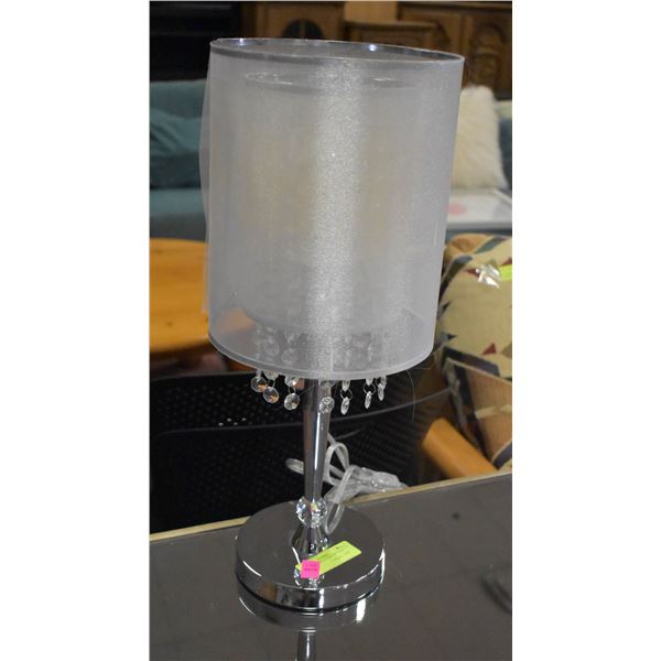 CHROME TABLE LAMP- 19" TALL