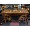 Image 1 : LARGE DINING TABLE WITH 2 WOOD CHAIRS