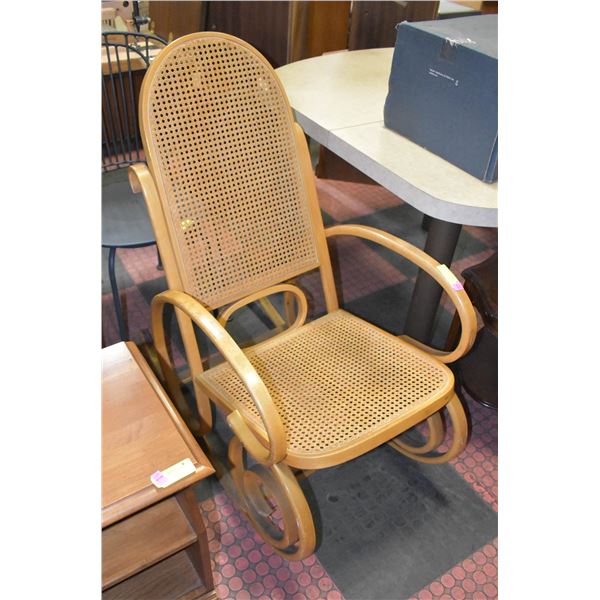 WICKER BACK ROCKING CHAIR