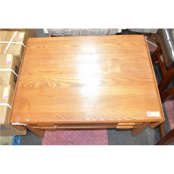 SOLID OAK DROP LEAF COFFEE TABLE