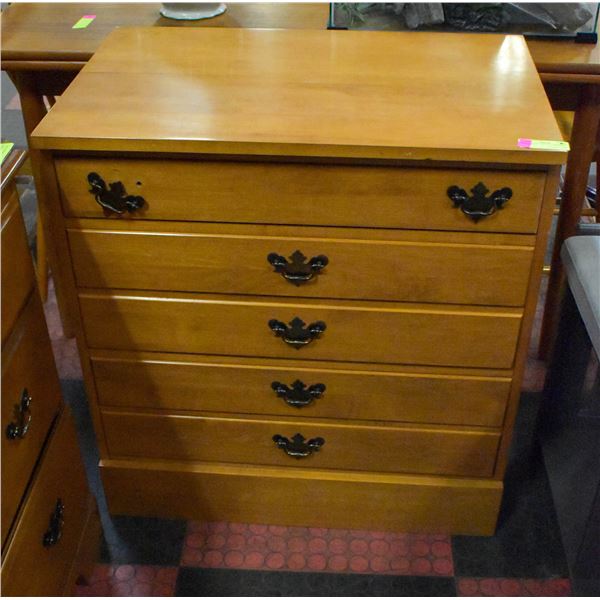 SOLID MAPLE VILLAS 5 DRAWER CABINET H-31" W-18.25"