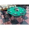 Image 1 : POKER TABLE WITH CHAIRS/POKER CHIP SET AND