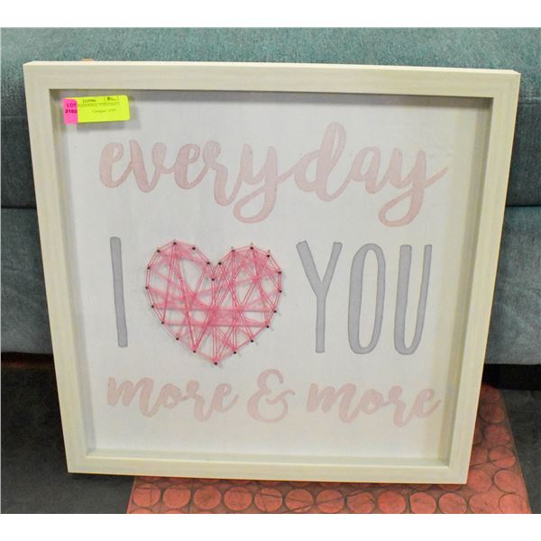 FRAMED SHADOWBOX "EVERYDAY I LOVE YOU"