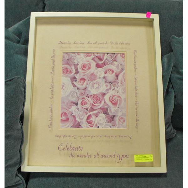 SHADOWBOX PRINT- ROSES CELEBRATE- 24" X 20"