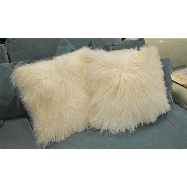 FAUX FUR 18" DECORATIVE PILLOWS- SET OF 2