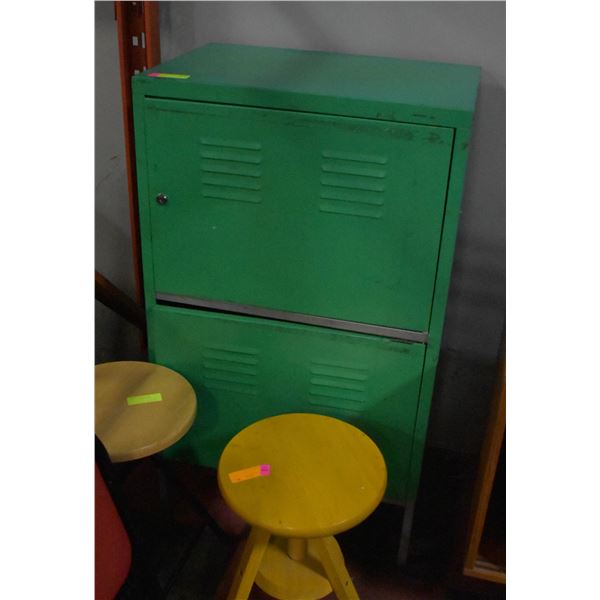 STEEL TWO-DOOR LOCKER STYLE CABINET WITH