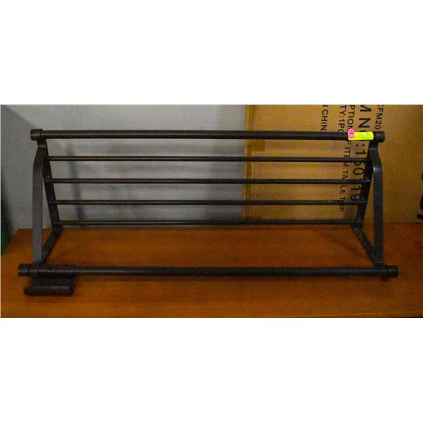 NEVER INSTALLED DARK BROWN SOLID METAL TOWEL RACK-