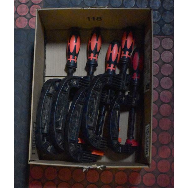 FIVE 6 INCH CLAMPS
