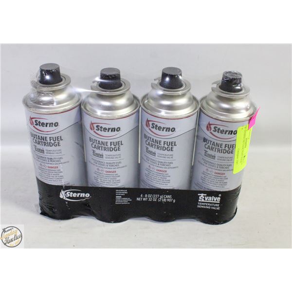 NEW STERNO BUTANE FUEL PACK OF 4