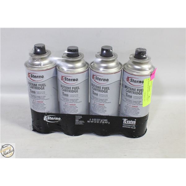 NEW STERNO BUTANE FUEL PACK OF 4