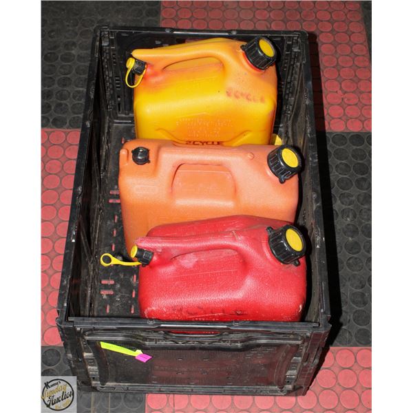 3 JERRY CANS IN COLLAPSIBLE TOTE