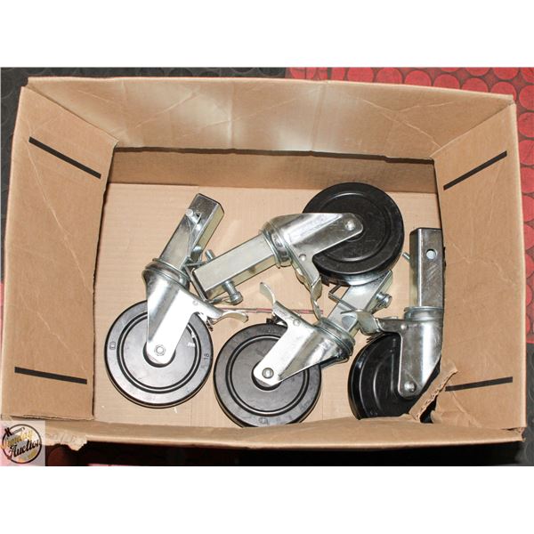 LOT OF XXL WHEEL CASTORS & LOCKING PINS