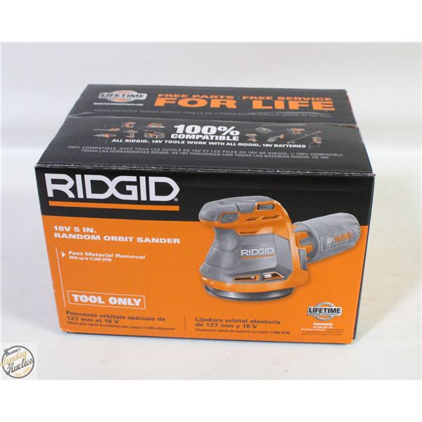 NEW RIDGID 18 VOLT CORDLESS ORBIT SANDER