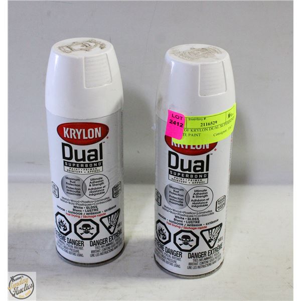 PAIR OF KRYLON DUAL SUPERBOND WHITE PAINT
