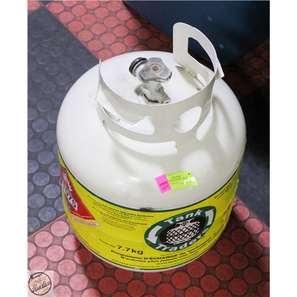 PARTIALLY FILLED 20LB PROPANE TANK EXPIRES 2034