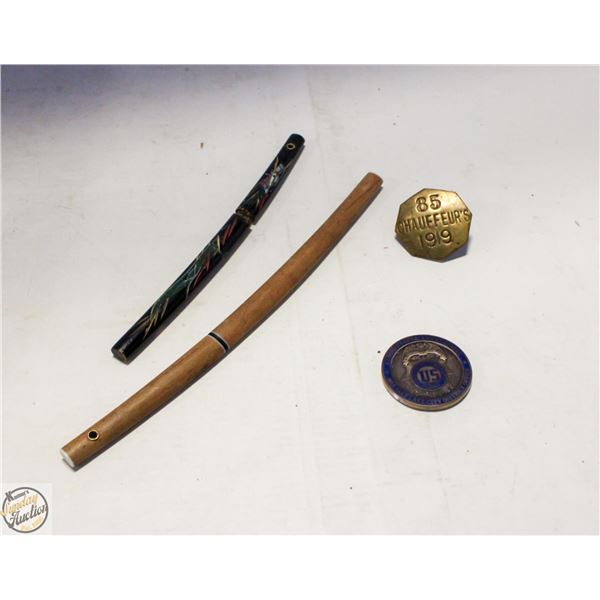 2 MINIATURE JAPANESE SWORDS, USA NARC ID, 1918-