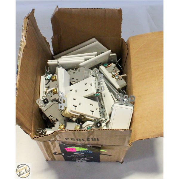 LOT OF ASSORTED ELECTRICAL OUTLETS & FACE COVERS