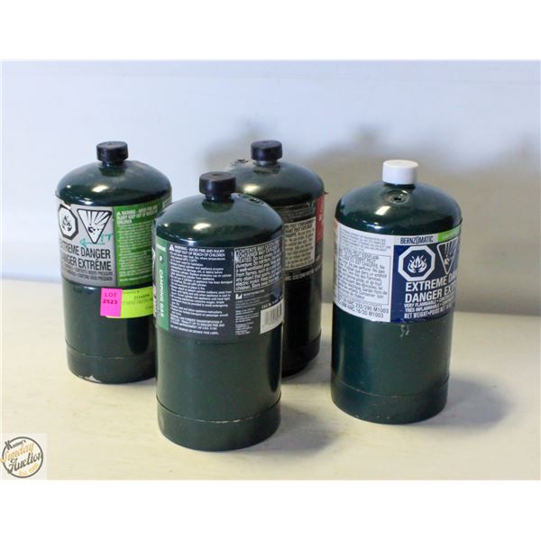 LOT OF 3 MINI GREEN PROPANE TANKS