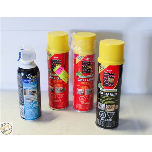 LOT OF GREAT STUFF GAP & CRACK FOAM