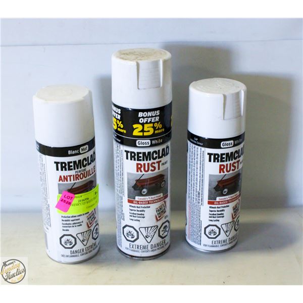 LOT OF TREMCLAD WHITE SPRAY PAINTS
