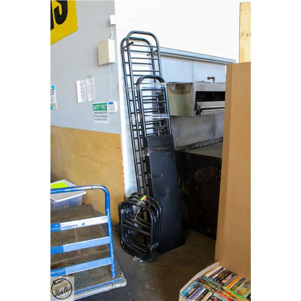 BLACK METAL UNASSEMBLED RETAIL CLOTHING RACK FOR