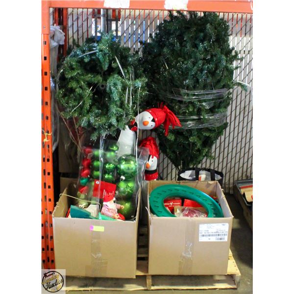 PALLET OF CHRISTMAS ASSORTMENT ORNAMENTS WITH