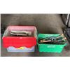 Image 1 : BIN OF SMALL HAND TOOLS & BIN OF ASSORTED TROWELS